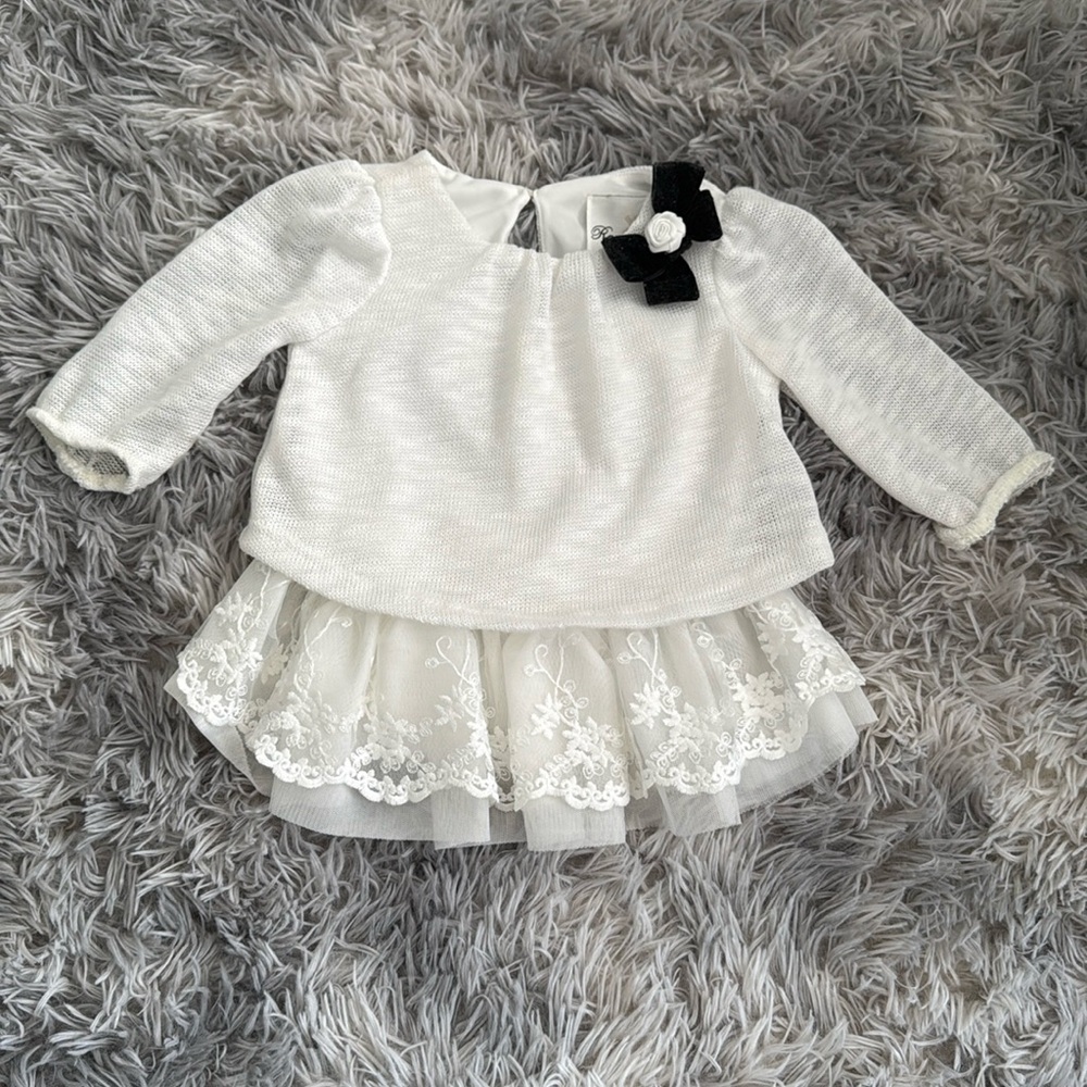 Lace ruffle dressy sweater